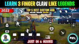 How to Shift in 3 Finger Claw Just in 1 Days 😱  Top 5 Best 3 Finger Custom Hud  Free Fire [upl. by Bilek]