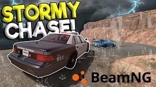 INSANE STORMY POLICE CHASE amp CRASHES  BeamNG Gameplay amp Crashes  Cop Escape [upl. by Lattimer]