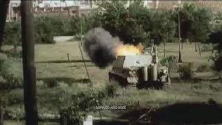 Sturmtiger during Warsaw uprising 1944  Color  blackwhite footage [upl. by Nelly919]