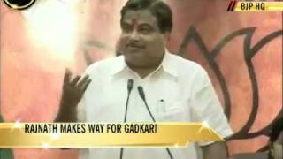 Nitin Gadkari takes over as BJP President [upl. by Sayette810]