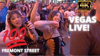 Fremont Street Las Vegas at night 4K [upl. by Lorena]