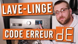 Code erreur DE DE1 DE2 ou DS lavelinge Samsung que faire [upl. by Emmey]