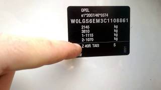 how to find OpelVauxhall insignia color Code paint code place [upl. by Anikas]