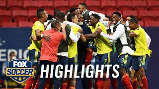 Colombia outlast Uruguay in penalty kicks advance to semifinals  2021 Copa America Highlights [upl. by Nannah]