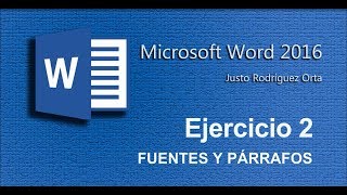 Word Básico  Ejercicio 2  Fuentes y párrafos [upl. by Richella]