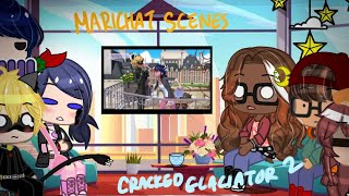 MIRACULOUS LADYBUG REACTS  Cracked Glaciator 2  Marichat scenes  Gacha Club [upl. by Anos]