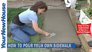 How to Make a Concrete Sidewalk  Do It Yourself [upl. by Mallissa]