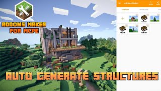 MINECRAFT Autogenerate structures with ADDONS MAKER FOR MCPE and NEW MOBS Robot Dinosaur [upl. by Reste]