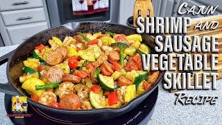 Cajun Shrimp and Sausage Vegetable Skillet [upl. by Schaffel862]