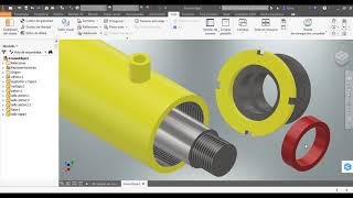 Cilindro hidráulico ensamble Inventor [upl. by Magen]