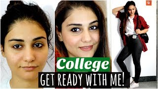 COLLEGE GET READY WITH ME BASIC DRUGSTORE MAKEUP  SIMMY GORAYA [upl. by Ermin]