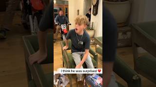 Boys reaction to toy not knowing its real dirt bike is adorable ❤️  Dad almost ruined surprise 😂 [upl. by Katina408]