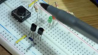 NPN 2N3904 PNP 2N3906 bipolar junction transistor BJT push pull configuration demonstration circuit [upl. by Roath]