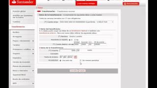 Banco Santander  Transferencias banca online [upl. by Dobrinsky]