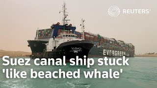 Suez canal ship stuck like beached whale [upl. by Salaidh91]