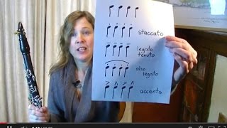 Clarinet Tonguing Staccato Legato Tenuto Accents [upl. by Esydnac417]