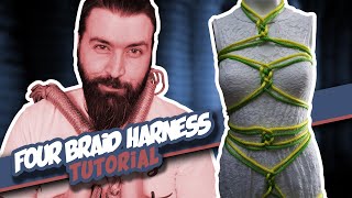 Four Braid Harness Tutorial Self Tie pt3 [upl. by Ainehta]