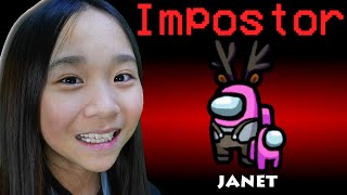 Janet was the Imposter EVERY ROUND  Among Us [upl. by Eenolem]