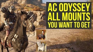 Assassins Creed Odyssey Mounts  ALL BEST HORSES amp How To Get Them AC Odyssey Mounts [upl. by Mabelle530]