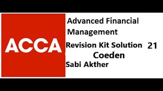 AFM Revision Kit Solution 21 Coeden [upl. by Ahseinod]