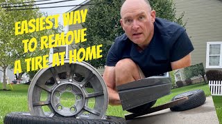 The Easiest Way to Remove a Tire from a WheelRim at Home [upl. by Hale]