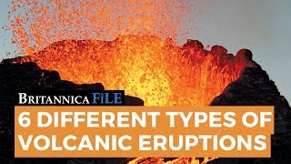 BRITANNICA FILE The 6 types of volcanic eruptions  Encyclopaedia Britannica [upl. by Bunns385]