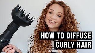 HOW TO DIFFUSE CURLY HAIR  MY DIFFUSING ROUTINE [upl. by Ejroj]