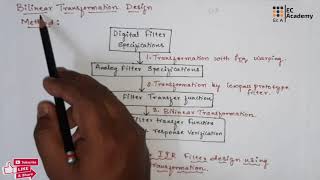 DSP75 Bilinear Transformation design method for IIR filter design  EC Academy [upl. by Barthold614]