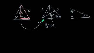 Deriving Height of Triangular Pyramid Tetrahedron [upl. by Elgar]