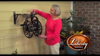 Liberty Garden Wall Mounted Hose Reel Installation Tutorial II [upl. by Ahsii974]