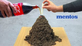 Volcano Eruption  Experiment CocaCola and Mentos Reaction  MrTinkerer [upl. by Katerina]