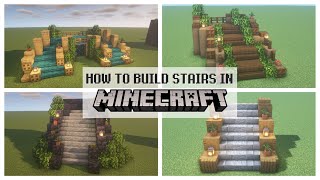 How To Build Stairs in Minecraft  6 Designs Easy Minecraft Build Tutorial [upl. by Teddi435]