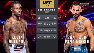 KEVIN HOLLAND VS SANTIAGO PONZINIBBIO FULL FIGHT UFC 287 [upl. by Nahtahoj]