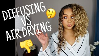 Diffusing vs Air Drying Curly Hair  Which is BETTER [upl. by Elohcim]