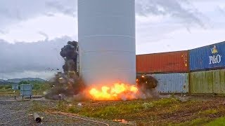 Hunterston Wind Turbine and Communications Tower  Controlled Demolition Inc [upl. by Nerradal711]