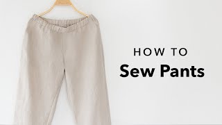 How to sew pants Elastic waist wideleg style  Sewing Tutorial with Angela Wolf [upl. by Kcirddet119]