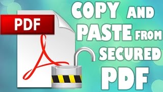 How to copy and paste from secured PDF Unlock PDF [upl. by Fayth]