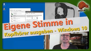 Videokonferenz eigene Stimme auf Kopfhörer ausgeben  Mikrofon Monitoring in Windows 10 [upl. by Nameerf]