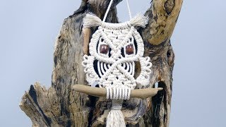 Macrame Owl Wall Hanging Tutorial For Beginners amp Beyond [upl. by Rusel]