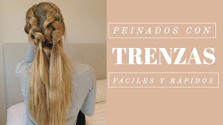 PEINADOS FACILES CON TRENZAS  byAna [upl. by Yrannav]