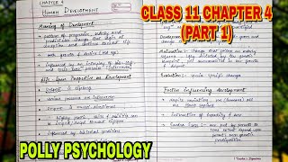 7 Human Development Psychology NCERT Class 11 Chapter 4 Part 1 [upl. by Sterling97]