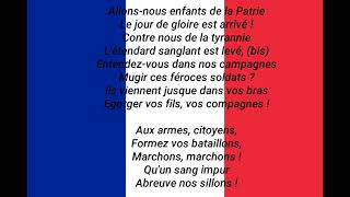 LA MARSEILLAISE  HYMNE DE LA FRANCE  PAROLES [upl. by Nelon425]