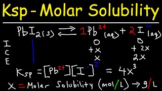 Ksp  Molar Solubility Ice Tables amp Common Ion Effect [upl. by Oemor]