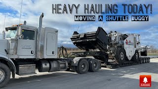 HEAVY HAULING • MOVING A SHUTTLE BUGGY ROADTEC ON OUR FLOAT [upl. by Jerrine]