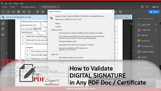 How to Validate DIGITAL SIGNATURE in Any PDF Doc  Certificate 10 Easy Steps  Sensys my PDF signer [upl. by Natie614]