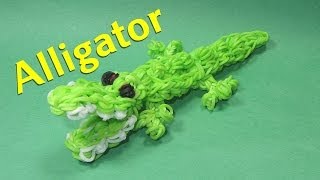 Rainbow Loom ALLIGATOR Charm How To Tutorial DIY Mommy [upl. by Athalee781]