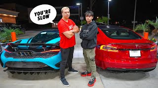 Tesla Model S Plaid vs McLaren 765LT  DRAG RACE [upl. by Blandina114]