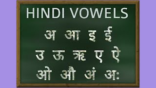 Hindi Vowels Pronunciation  Learn Hindi Alphabets [upl. by Naerda]