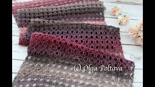 How to Crochet Easy Lacy Scarf Shawl Wrap Bumbo Moonlight Yarn Crochet Video Tutorial [upl. by Rashida]