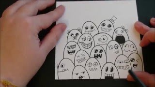 Easy Doodle for beginners  Doodle Monsters [upl. by Ayarahs]